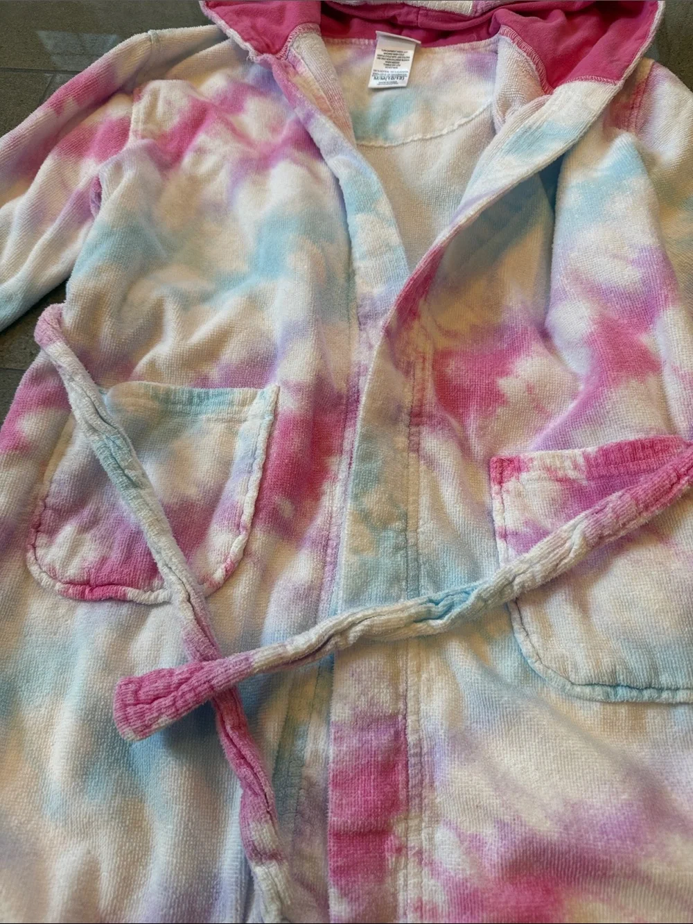 Kids Hooded Unicorn Tie-Dye Swimcover up